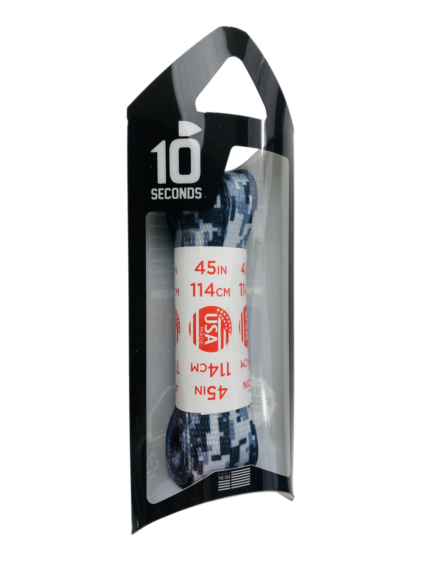 10 Seconds ® Athletic Printed Flat Laces | Cool Grey/Black Camo
