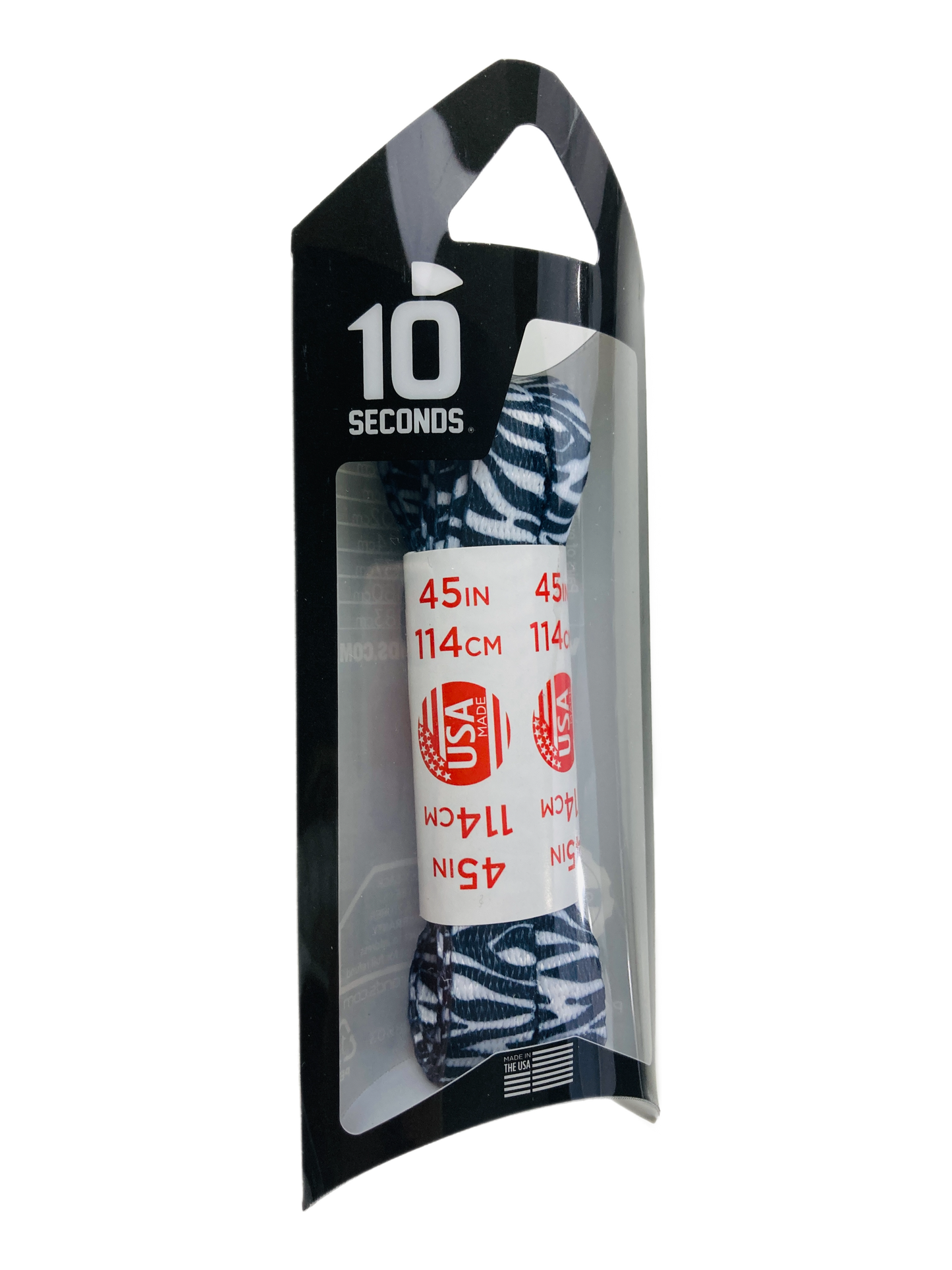 10 Seconds ® Athletic Printed Laces | Black/White Zebra