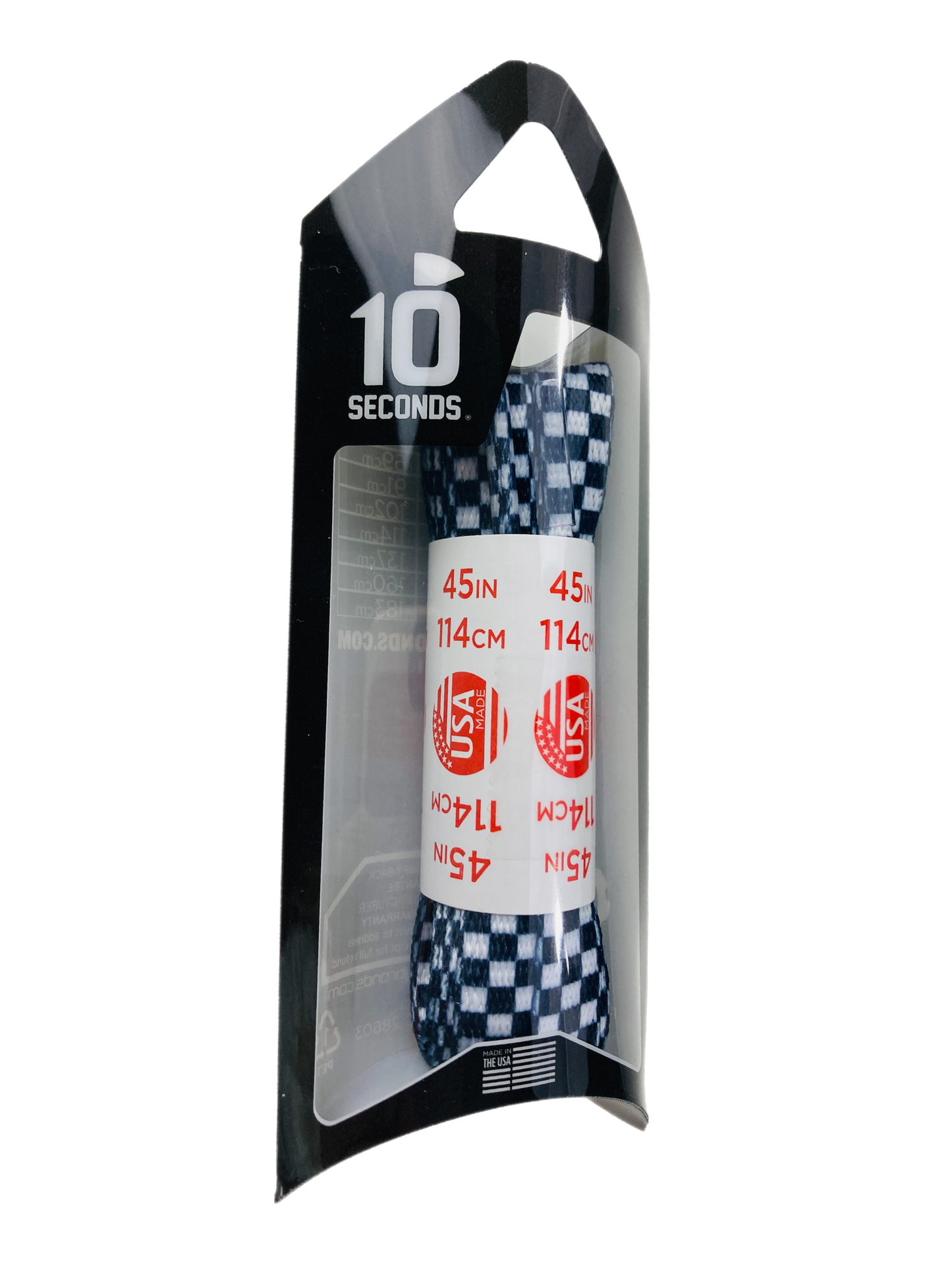 10 Seconds ® Athletic Printed Laces | Black/White Checkerboard