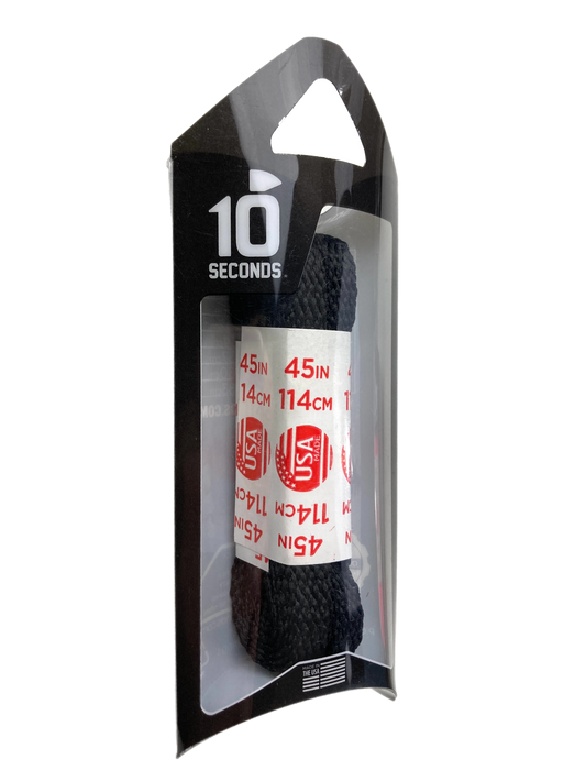 10 Seconds ® All-Pro ® Athletic Flat Laces | Black