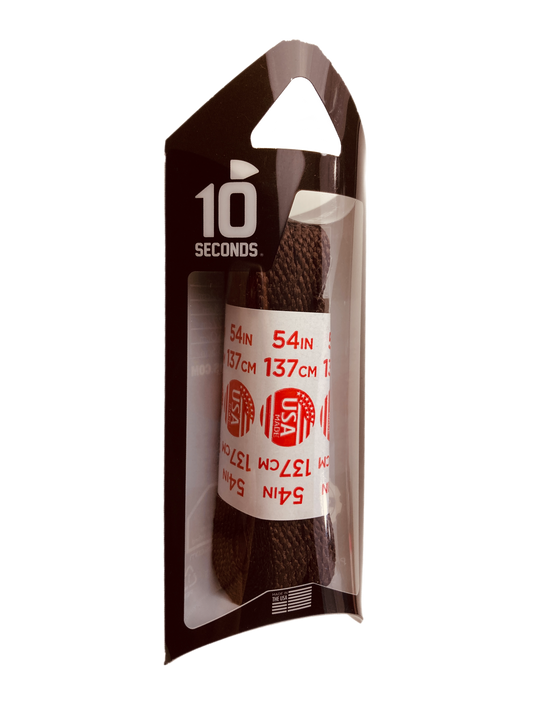 10 Seconds ® All-Pro ® Athletic Flat Laces | Brown