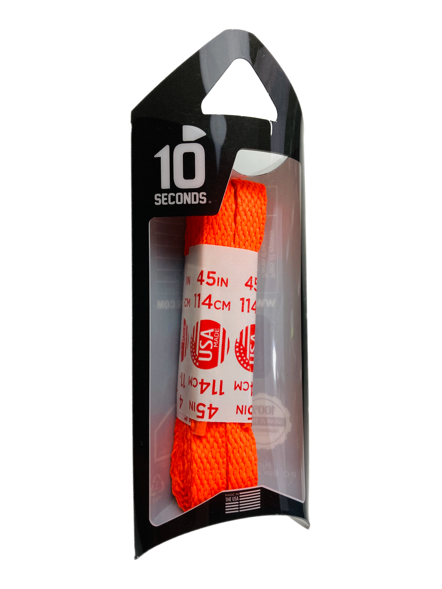 10 Seconds ® All-Pro ® Athletic Flat Laces | Neon Orange