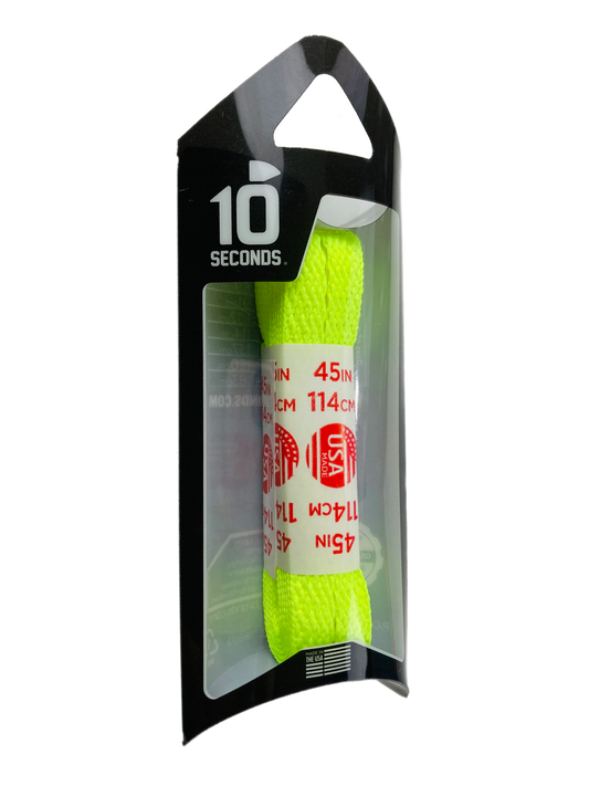 10 Seconds ® All-Pro ® Athletic Flat Laces | Neon Yellow
