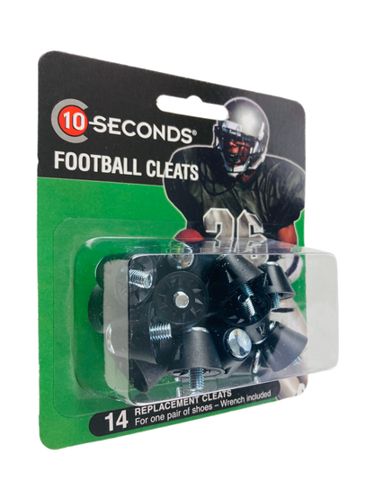 10 Seconds ® Football Cleats 1/2" | Black Steel-Tipped