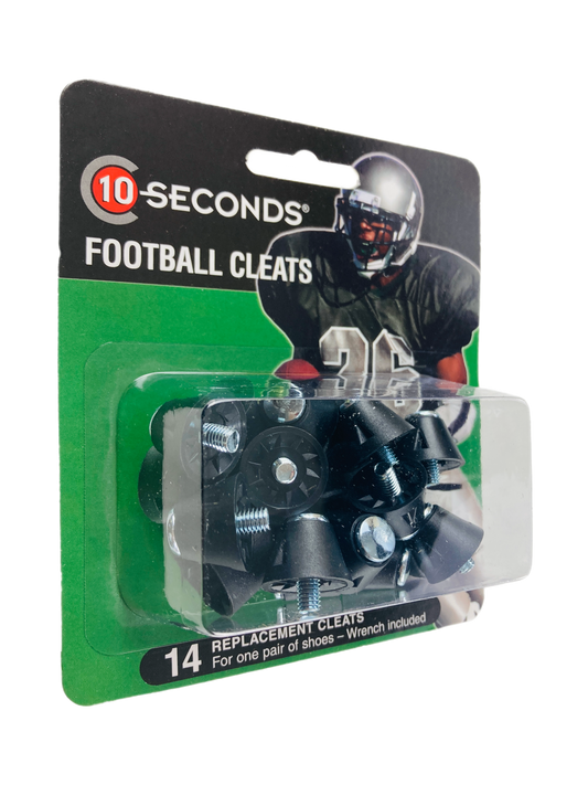 10 Seconds ® Football Cleats 1/2" | Black Steel-Tipped