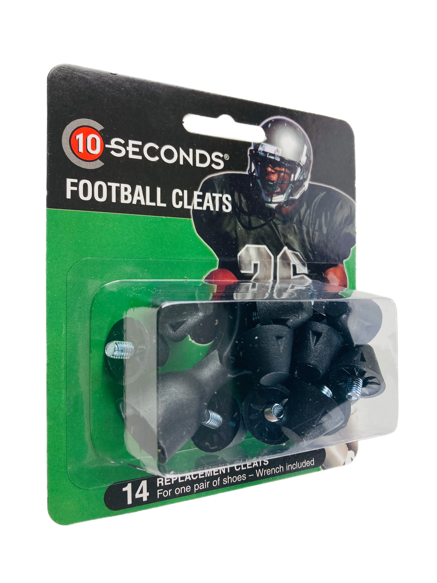 10 Seconds ® Football Cleats 1/2" | Black