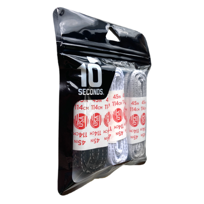 10 Seconds ® Reflexall ® Athletic Oval Laces | Black/White/Classic Gray Reflective Multi-Pack