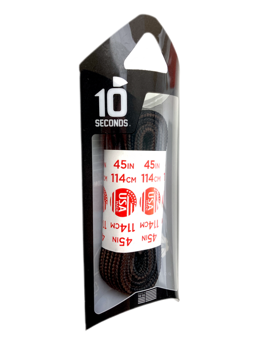 10 Seconds ® Athletic Hiker Laces | Black/Brown