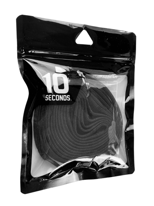 10 Seconds ® Athletic Hockey / Skate / Lacrosse Lace | Black