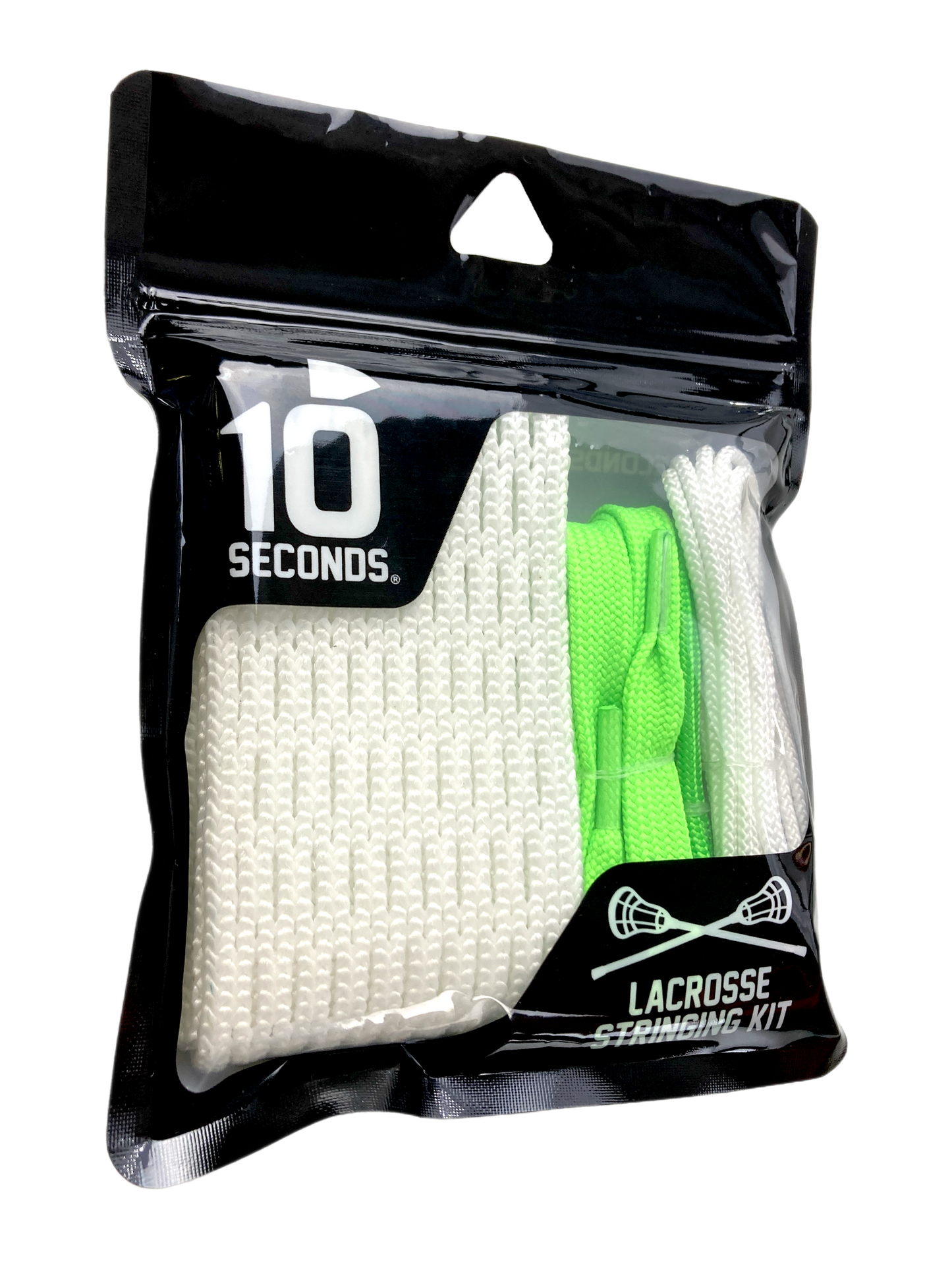10 Seconds ® Proline Lacrosse Stringing Kit | Neon Green & White