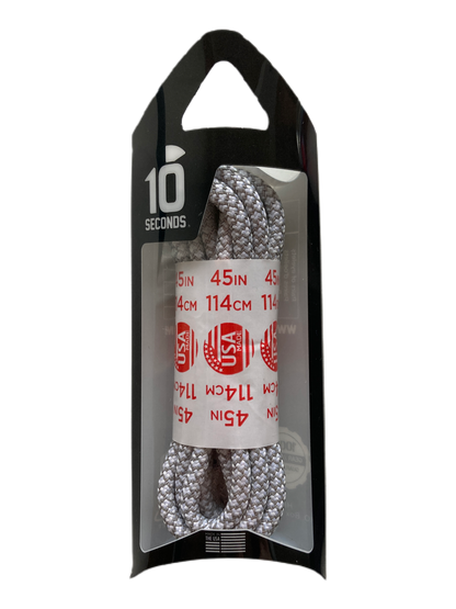 10 Seconds ® Reflexall ® Athletic Jumbo Round Laces |  White Honeycomb Reflective