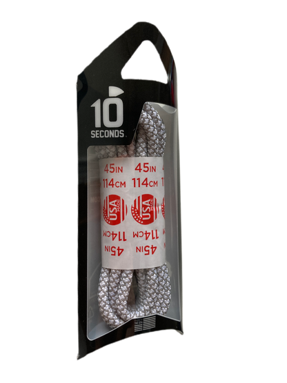 10 Seconds ® Reflexall ® Athletic Jumbo Round Laces |  White Honeycomb Reflective