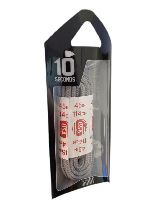 10 Seconds ® Athletic Round Laces | Ultra Grey