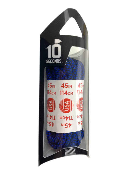 10 Seconds ® Athletic Jumbo Round Laces | Royal Blue/Black Honeycomb