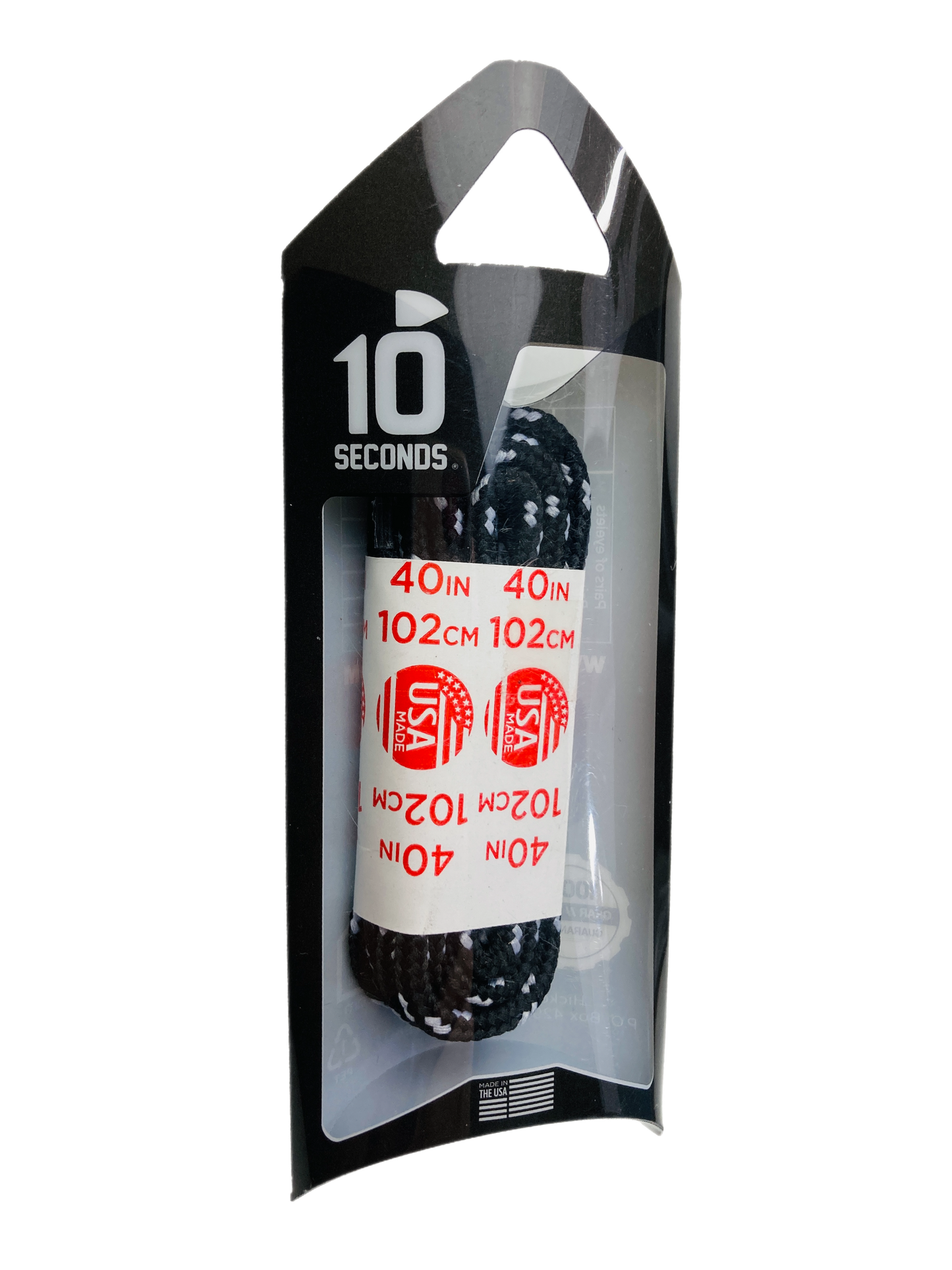 10 Seconds ® Athletic Round Laces | Black/Silver