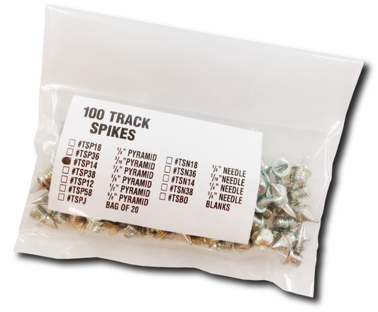 10 Seconds ® Track Spikes | 1/8” - 5/8” - Bulk Pack